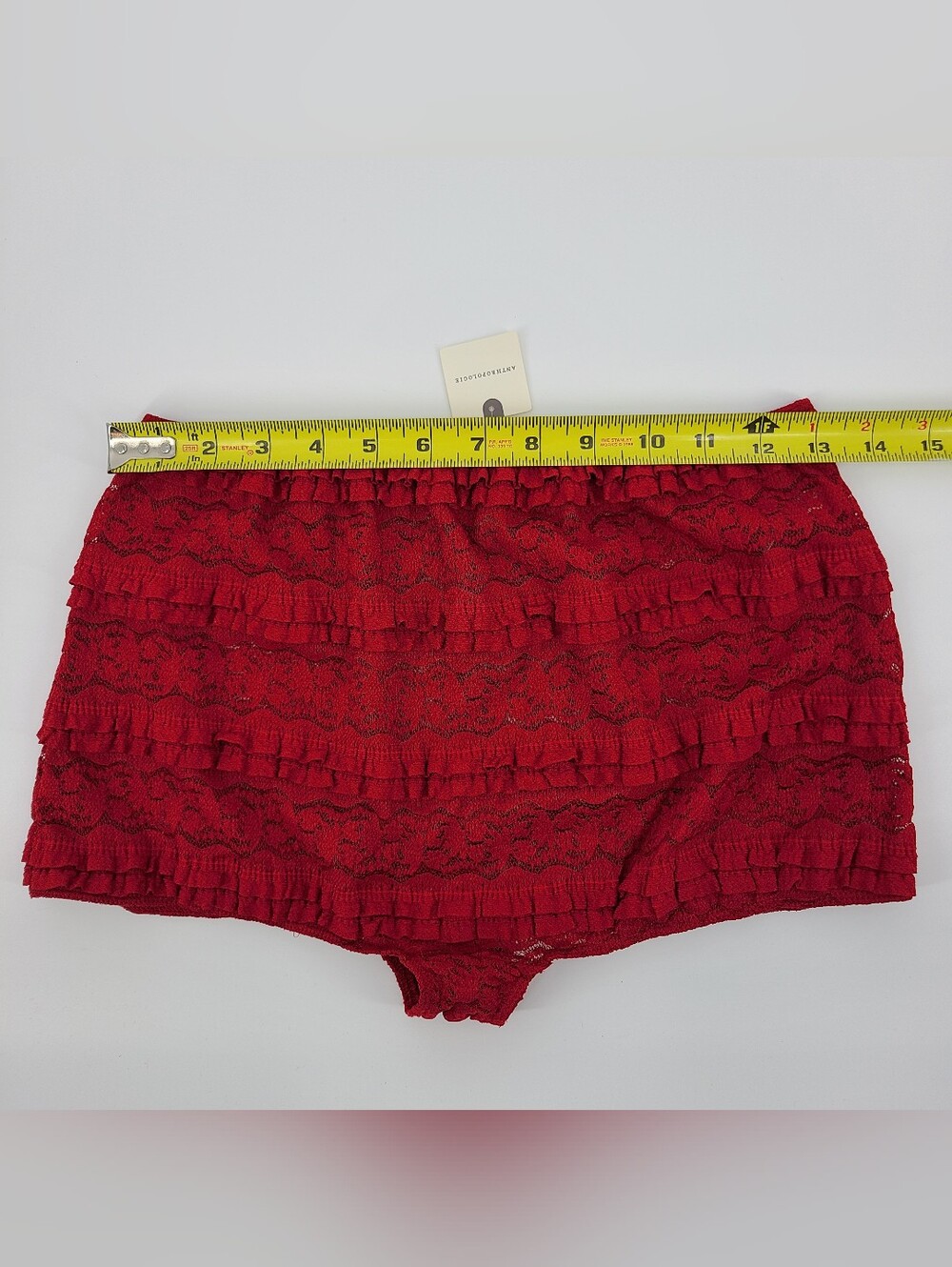 Anthropologie's LyreBird Red Lace Ruffled Two-Piece Set Size S/M - Picture 7 of 9